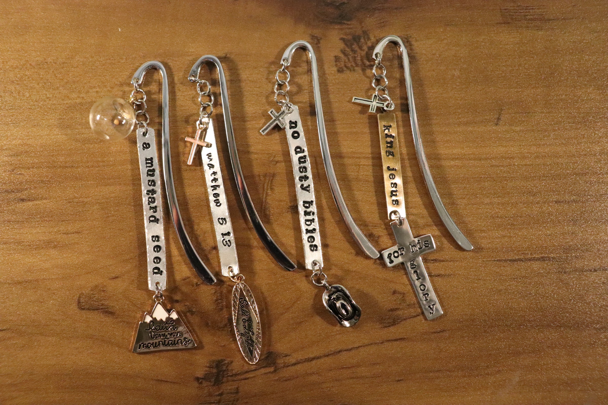 Mustard Seed Handstamped Bible Bookmark